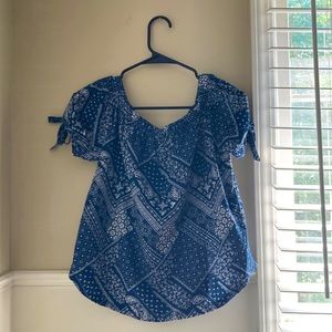 Blue Ruffle top